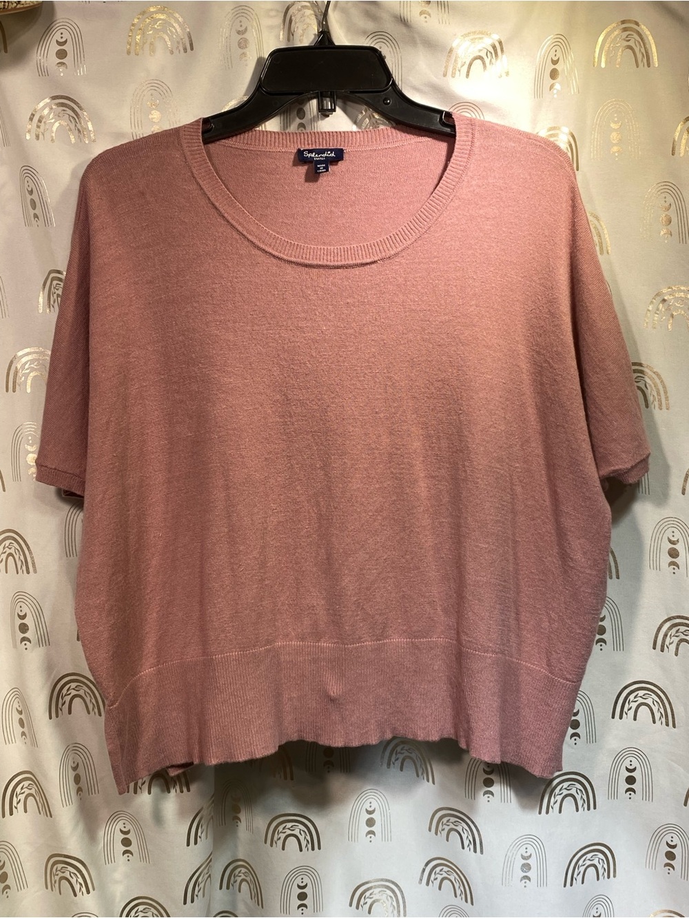 Splendid Dusty Rose Short Sleeve Knit Top